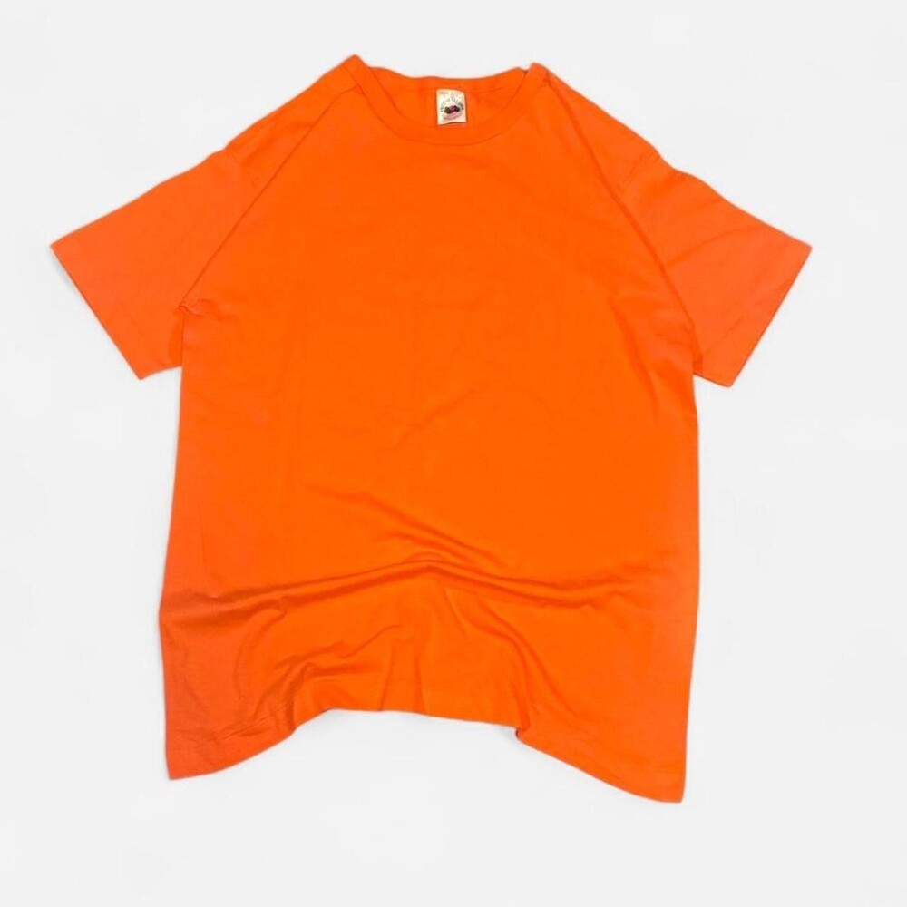Vintage Fruit of the Loom Women's Orange Single Stitch T-shirt Sz L Made In USA